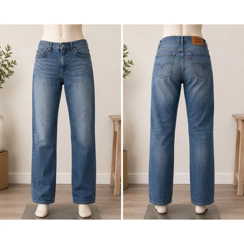 Levi’s 505 Regular Fit Jeans Men’s 36x30 Light Wash Straight Leg Blue Denim EUC